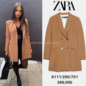 Zara Double Breasted Buttoned Frock Coat, Size XS